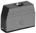 Housing, size 5, die-cast aluminum, PG21, angled/straight, Clip locking, IP65, 1-1102539-7