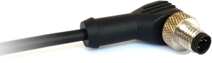 Sensor actuator cable, M12-cable plug, angled to open end, 3 pole, 1 m, PUR, black, 4 A, PXPTPU12RAM03ACL010PUR