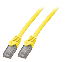 Patch cable, RJ45 plug, straight to RJ45 plug, straight, Cat 5e, U/UTP, LSZH, 1.5 m, yellow