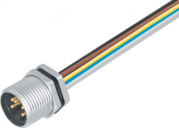 Sensor actuator cable, 7/8"-flange plug, straight to open end, 4 pole + PE, 0.2 m, 6 A, 09 2451 100 05