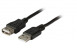 USB 2.0 Extension cable, USB plug type A to USB jack type A, 1 m, black
