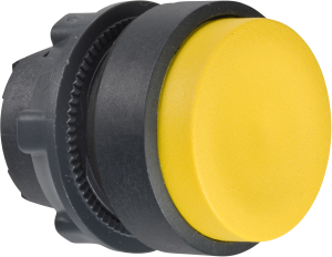 Pushbutton, groping, waistband round, yellow, front ring black, mounting Ø 22 mm, ZB5AL5