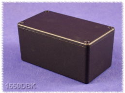 Aluminum die cast enclosure, (L x W x H) 115 x 65 x 55 mm, black (RAL 9005), IP54, 1550DBK