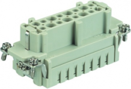 Socket contact insert, 16B, 8 pole, unequipped, crimp connection, with PE contact, 09340062702