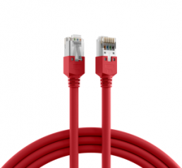 Patch cable, RJ45 plug, straight to RJ45 plug, straight, Cat 5e, F/UTP, LSZH, 0.5 m, red