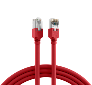 Patch cable, RJ45 plug, straight to RJ45 plug, straight, Cat 5e, F/UTP, LSZH, 10 m, red