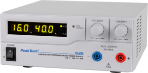 Laboratory power supply, 1 bis 16 VDC, outputs: 1 (40 A), 600 W, 200-240 VAC, P 1525