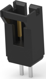 Pin header, 2 pole, pitch 2.54 mm, straight, black, 5-103735-1