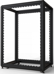 24 U cabinet rack, mobile, (H x W x D) 1200 x 600 x 900 mm, steel, black gray, 20630-195