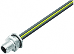 Sensor actuator cable, M12-flange plug, straight to open end, 4 pole + PE, 0.2 m, 12 A, 09 0701 800 05