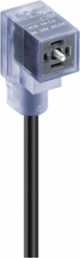 Sensor actuator cable, valve connector DIN shape C to open end, 3 pole, 2 m, PVC, black, 4 A, 12274