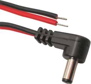DC connection cable, 2 m, red/black, DC plug, 2.5 x 5.5 mm