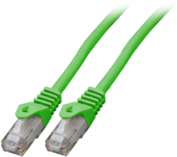 Patch cable, RJ45 plug, straight to RJ45 plug, straight, Cat 5e, U/UTP, LSZH, 0.5 m, green