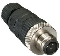 Plug, 1/2, 3 pole, screw connection, straight, 11582