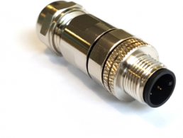 Plug, M12, 3 pole, solder connection, screw locking, straight, PXMBNI12FIM03ASCPG9