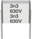 MKT film capacitor, 10 µF, ±5 %, 100 V (DC), PET, 15 mm, B32562J1106J000