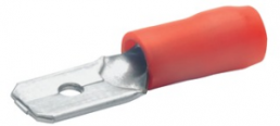 Faston plug, 2.8 x 0.8 mm, L 14.6 mm, insulated, straight, red, 0.5-1.0 mm², AWG 20-17, 8201B
