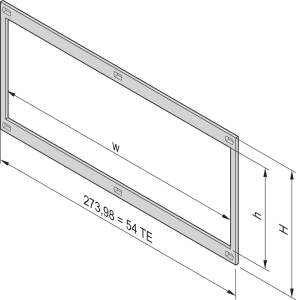 Front Frame, Unshielded for Horizontal BoardsMounting, 3 U, 20 HP