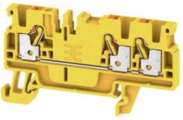 Through terminal block, push-in connection, 0.5-2.5 mm², 3 pole, 24 A, 8 kV, yellow, 1521840000