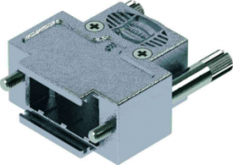 D-Sub connector housing, size: 1 (DE), straight 180°, cable Ø 1.5 to 7.5 mm, thermoplastic, shielded, silver, 09670090493160