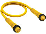 Sensor actuator cable, 7/8"-cable plug, straight to 7/8"-cable socket, straight, 5 pole, TPE, yellow, 8 A, 934636651