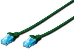 Patch cable, RJ45 plug, straight to RJ45 plug, straight, Cat 5e, U/UTP, PVC, 3 m, green