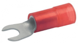 Insulated forked cable lug, 10 mm², 6.4 mm, M5, red