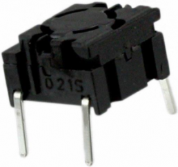 Short-stroke pushbutton, 1 Form A (N/O), 50 mA/24 VDC, illuminated, actuator (black), 3.5 N, THT