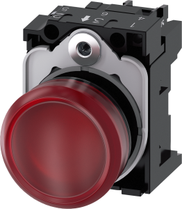 Indicator light, 22 mm, round, plastic, red, lens,smooth, 24 V AC/DC