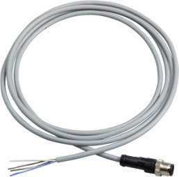 Sensor actuator cable, M12-cable plug, straight to open end, 4 pole, 2 m, PVC, black, 3 A, XZCPV1541L2