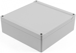 Polycarbonate enclosure, (L x W x H) 180 x 180 x 90 mm, light gray (RAL 7035), IP68, 1555W2GY