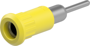 4 mm socket, round plug connection, mounting Ø 8.2 mm, yellow, 64.3011-24