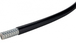 Protective hose, inside Ø 16.1 mm, outside Ø 21.1 mm, BR 110 mm, steel, galvanized/PVC, black