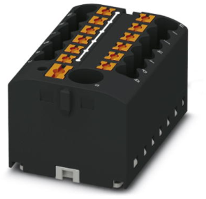 Distribution block, push-in connection, 0.14-4.0 mm², 13 pole, 24 A, 6 kV, black, 3273366