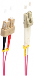 FO duplex patch cable, LC to SC, 3 m, OM4, multimode 50/125 µm