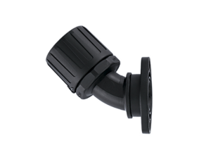 45° hose fitting, 12 mm, polyamide, IP66, black, (L) 56 mm