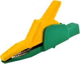 Alligator clip, green/yellow, max. 30 mm, L 85 mm, CAT II, socket 4 mm, AK 2 B 2540 I GE/GN
