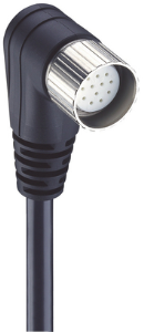Sensor actuator cable, M23-cable socket, angled to open end, 19 pole, 60 m, PUR, black, 934637713