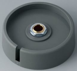 Rotary knob, 6 mm, plastic, gray, Ø 50 mm, H 16 mm, A3050068