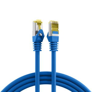 Patch cable, RJ45 plug, straight to RJ45 plug, straight, Cat 6A, S/FTP, LSZH, 3 m, blue