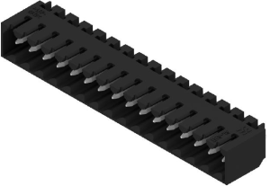 Pin header, 16 pole, pitch 3.5 mm, straight, black, 1753122001