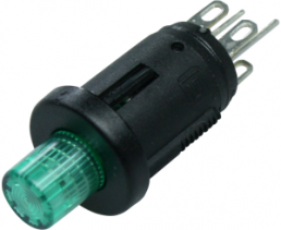 Pushbutton switch, 1 pole, green, illuminated , 0.2 A/60 V, mounting Ø 5.1 mm, IP40, 0041.8860.5127