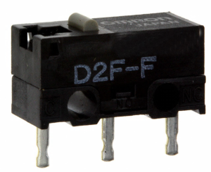 Subminiature snap-action switch, On-Off, PCB connection, pin plunger, 1.47 N, 3 A/125 VAC, 2A/30 VDC, IP40