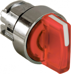 Selector switch, groping, waistband round, red, front ring silver, 3 x 45°, mounting Ø 22 mm, ZB4BK1543