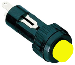 Pushbutton, 1 pole, yellow, unlit , 0.1 A/24 V, mounting Ø 9.1 mm, IP40, 1.10.107.011/0404
