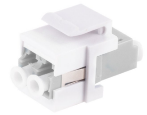 Fiber optic connector, LC duplex socket to LC duplex socket, OM1/OM2, multimode, ceramic, beige, BS08-10204