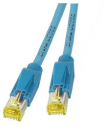 Patch cable, RJ45 plug, straight to RJ45 plug, straight, Cat 6A, S/FTP, LSZH, 40 m, blue