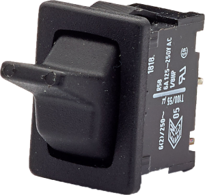 Toggle switch, black, 1 pole, latching, On-Off-On, 6 A/250 VAC, silver-plated, 1818.1102