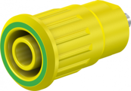 4 mm socket, solder connection, mounting Ø 12.2 mm, CAT III, CAT IV, yellow/green, 49.7091-20