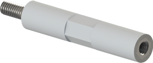 Round / hexagonal spacer bolt, External/Internal Thread, M3/M3, 30 mm, polystyrene